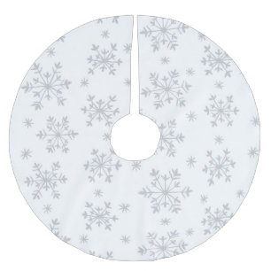 Schneeflocken - weiß und silber grau polyester weihnachtsbaumdecke