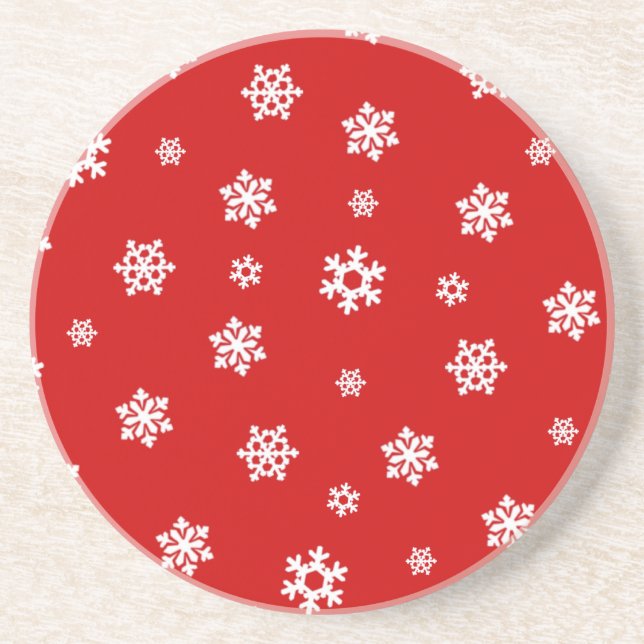 Schneeflocken (weiß) [Weihnachtsmuster] Untersetzer (Vorne)