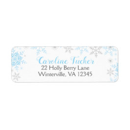 Schneeflocken Winter Baby Boy Dusche Blue Silver