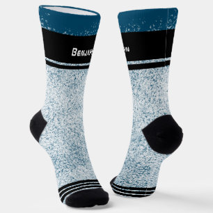 Schneeflocken Winter Blue Sportname Socken