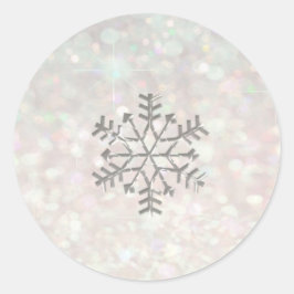 Schneeflocken Winter Romantischer Glitzer funkeln  Runder Aufkleber