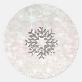 Schneeflocken Winter Romantischer Glitzer funkeln  Runder Aufkleber