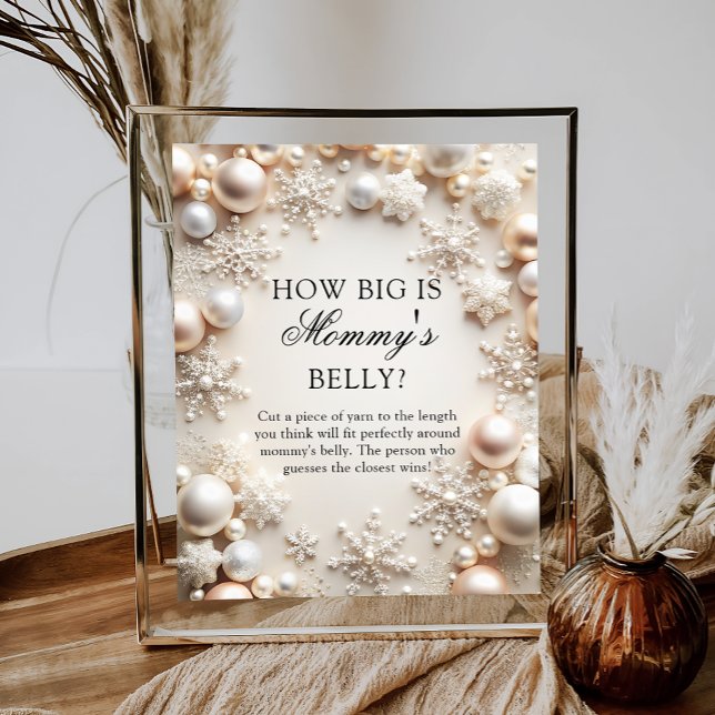 Schneeflocken Winter Wie groß ist Mama's Bauch Poster (Von Creator hochgeladen)