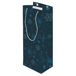 Schneeflocken Winterblau nahtlos Muster Geschenktüte Für Weinflaschen