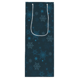Schneeflocken Winterblau nahtlos Muster Geschenktüte Für Weinflaschen