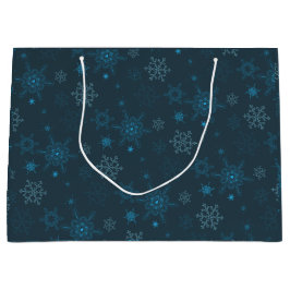 Schneeflocken Winterblau nahtlos Muster Große Geschenktüte