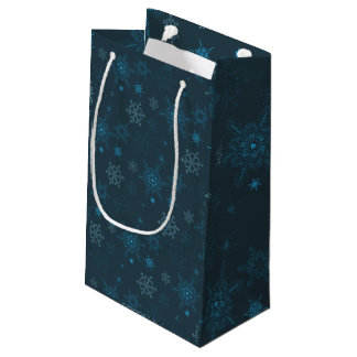 Schneeflocken Winterblau nahtlos Muster Kleine Geschenktüte
