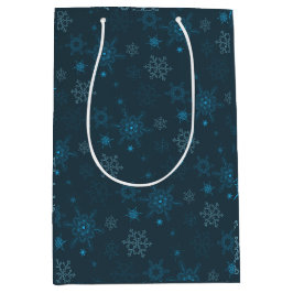 Schneeflocken Winterblau nahtlos Muster Mittlere Geschenktüte