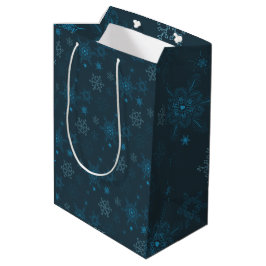 Schneeflocken Winterblau nahtlos Muster Mittlere Geschenktüte
