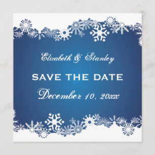 Schneeflocken-Winterhochzeit Save the Date