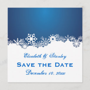 Schneeflocken-Winterhochzeit Save the Date