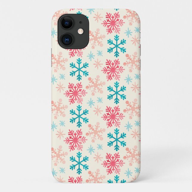 Schneeflocken Wintermuster Case-Mate iPhone Hülle (Rückseite)