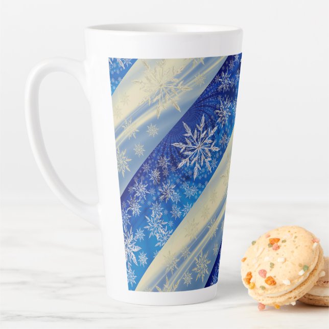Schneeflocken wirbelnde latte Tasse (Beispiel)