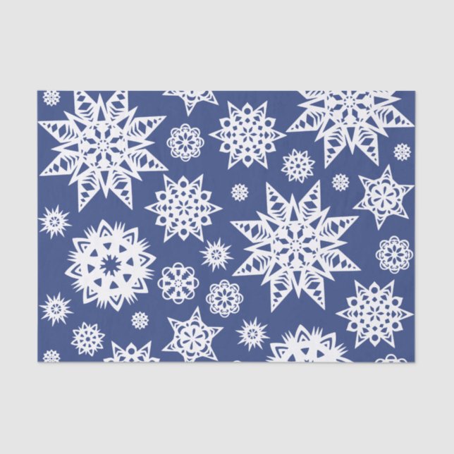 Schneeflocken-Zwirnpapier Seidenpapier (Vorderseite)