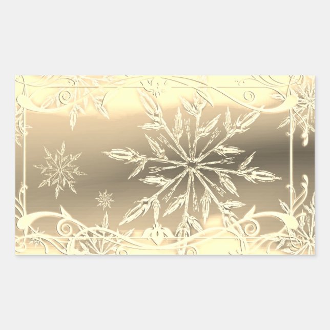 Schneeflockenaufkleber Rechteckiger Aufkleber (Vorderseite)