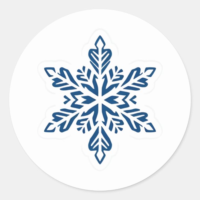 Schneeflockenaufkleber Runder Aufkleber (Vorderseite)