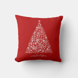 Schneeflockenbaum auf Rot Kissen