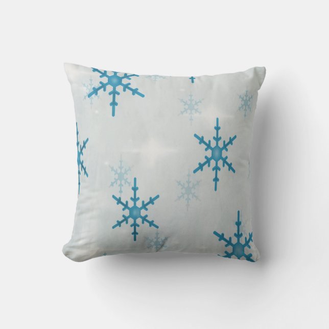 SchneeflockenBling Weihnachten Personalisiert Kissen (Vorderseite)