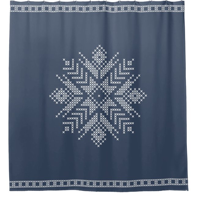 Schneeflockendesign Duschvorhang (Vorderseite)