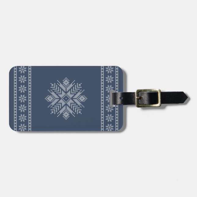 Schneeflockendesign Gepäckanhänger (Vorderseite horizontal)