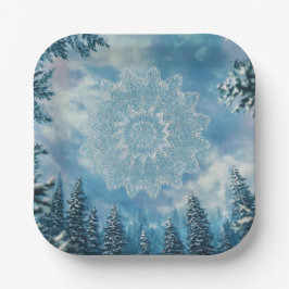 Schneeflockenfrost Pappteller
