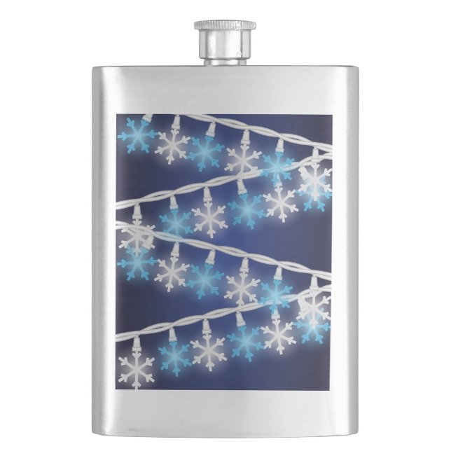 Schneeflockenlichter Flachmann (Vorderseite)