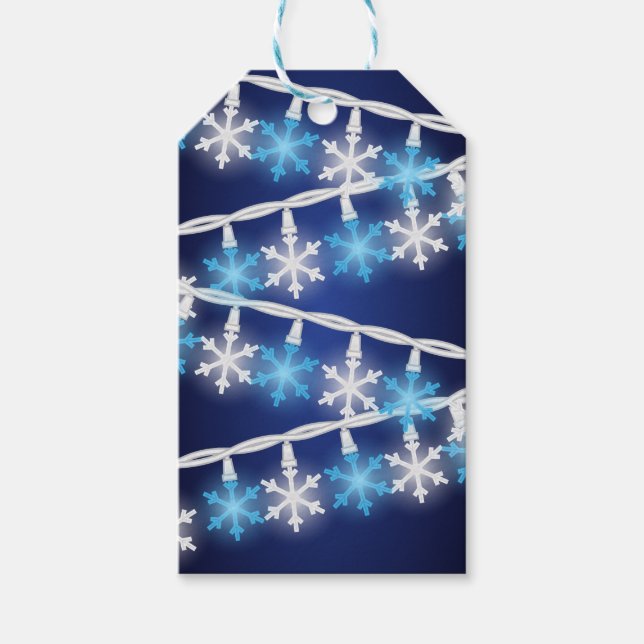 Schneeflockenlichter Geschenkanhänger (Vorderseite)
