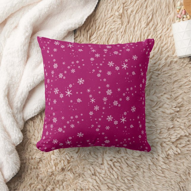 Schneeflockenmuster an Lila Weihnachten Kissen (Decke)