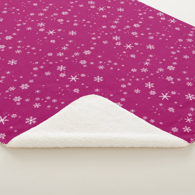 Schneeflockenmuster an Lila Weihnachten Sherpadecke (3/4)