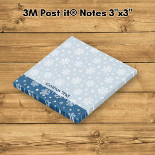 Schneeflockenmuster auf Blau Post-it Klebezettel