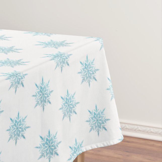 Schneeflockenmuster auf Weiß Tischdecke (Beispiel)