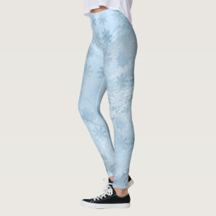 Schneeflockenmuster aus Edelmarmor-Glitzer Leggings