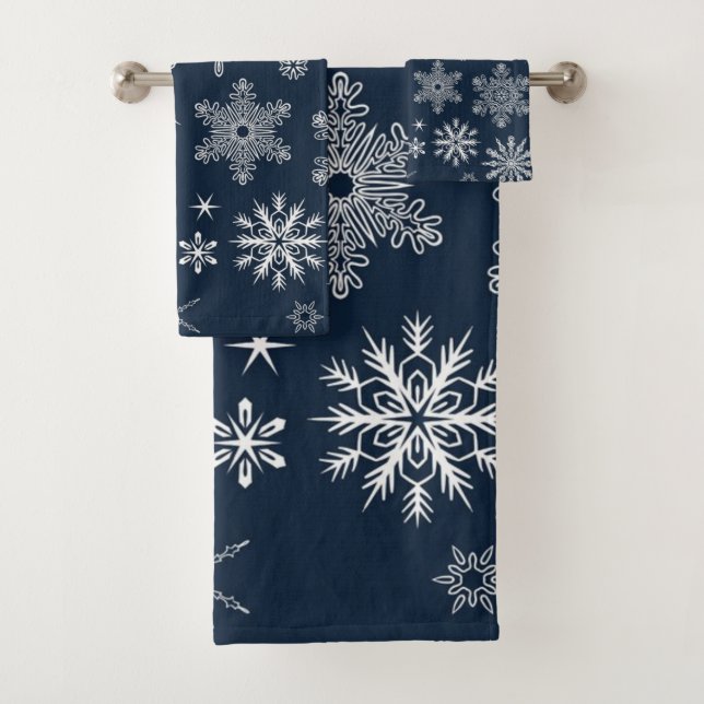 Schneeflockenmuster Badhandtuch Set (Insitu)