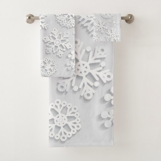 Schneeflockenmuster Badhandtuch Set (Insitu)