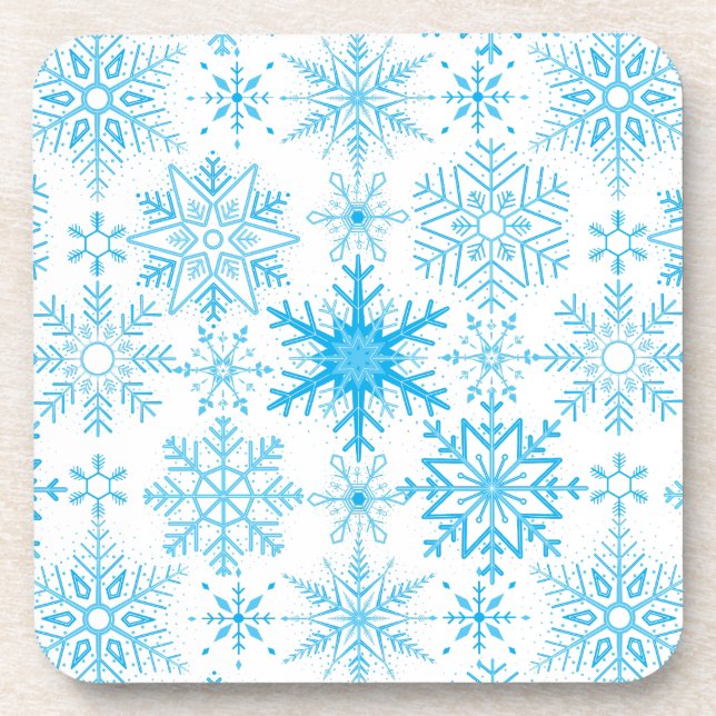 Schneeflockenmuster blau getränkeuntersetzer (Vorderseite)