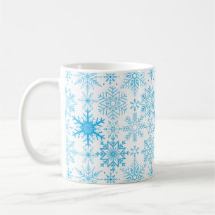 Schneeflockenmuster blau kaffeetasse