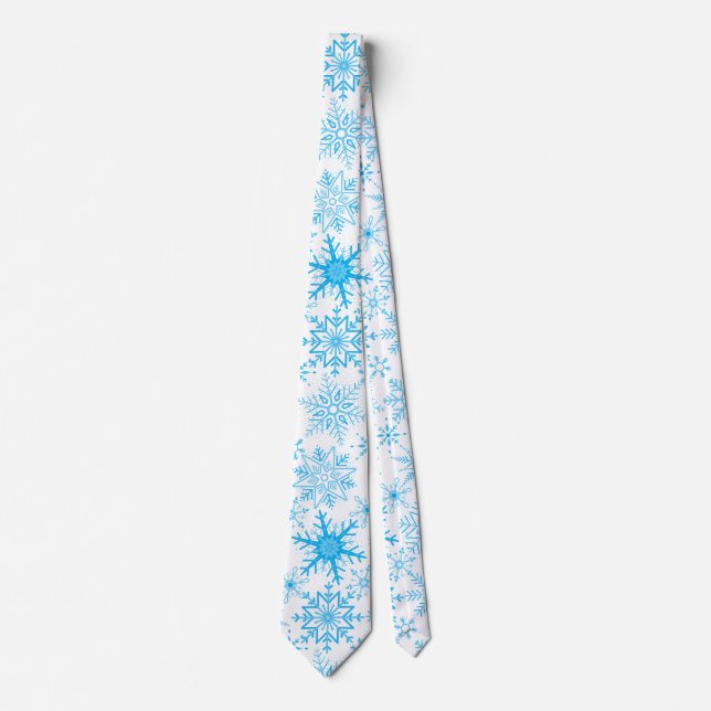 Schneeflockenmuster blau krawatte (Vorderseite)