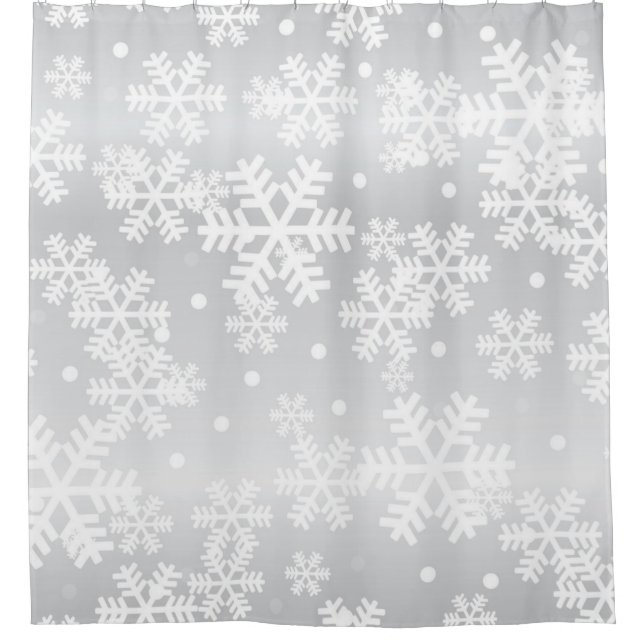 Schneeflockenmuster Duschvorhang (Vorderseite)