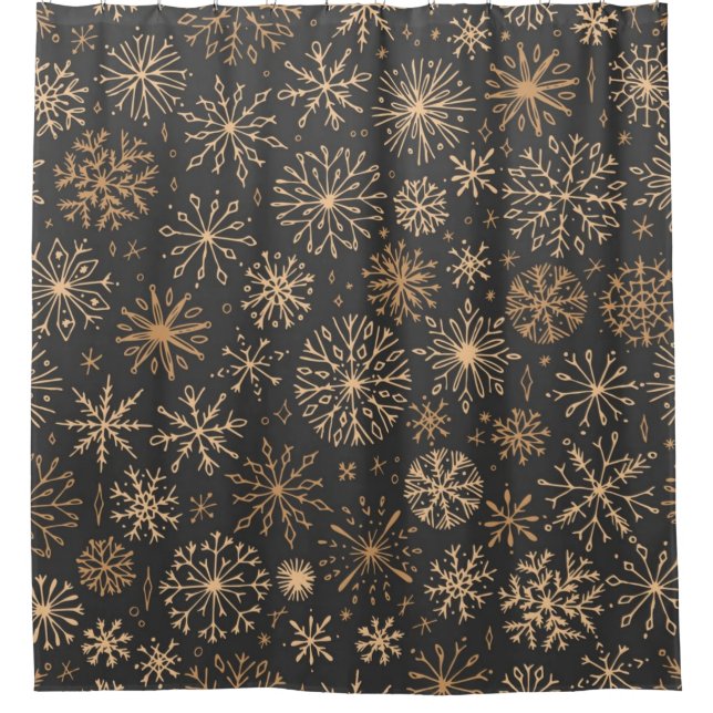 Schneeflockenmuster Duschvorhang (Vorderseite)