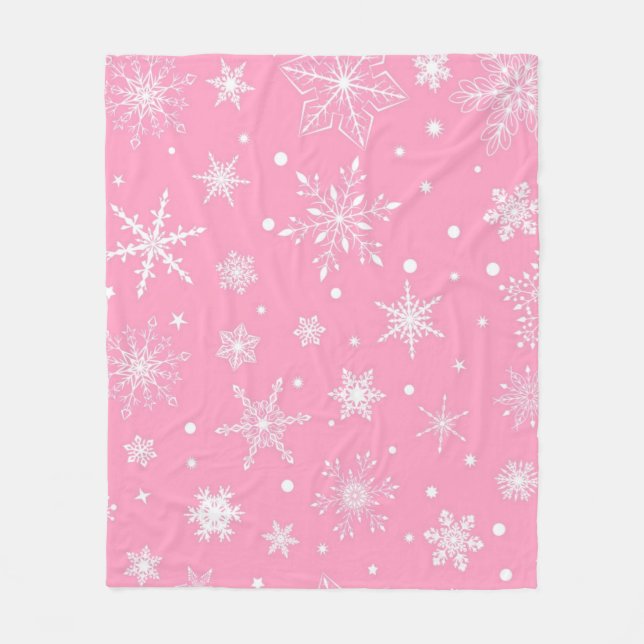 Schneeflockenmuster Fleecedecke (Vorderseite)