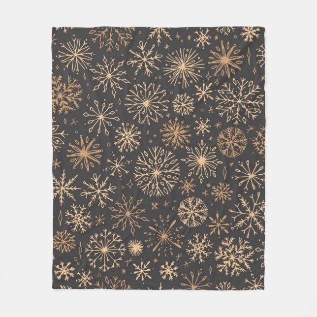 Schneeflockenmuster Fleecedecke (Vorderseite)