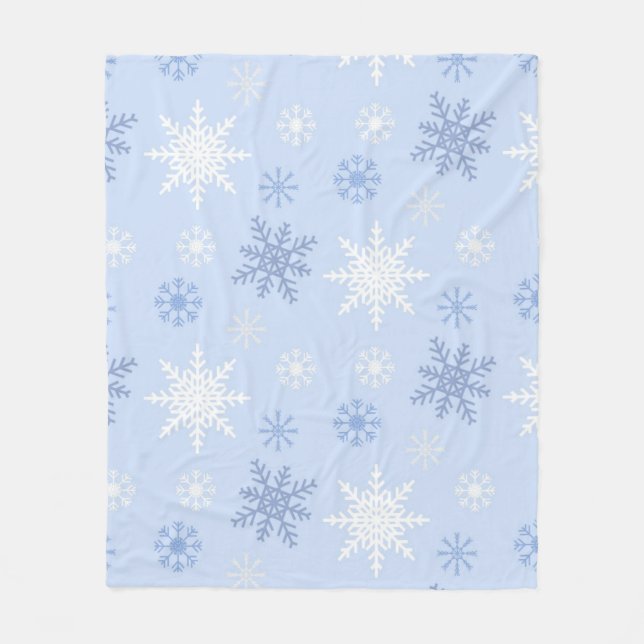 Schneeflockenmuster Fleecedecke (Vorderseite)