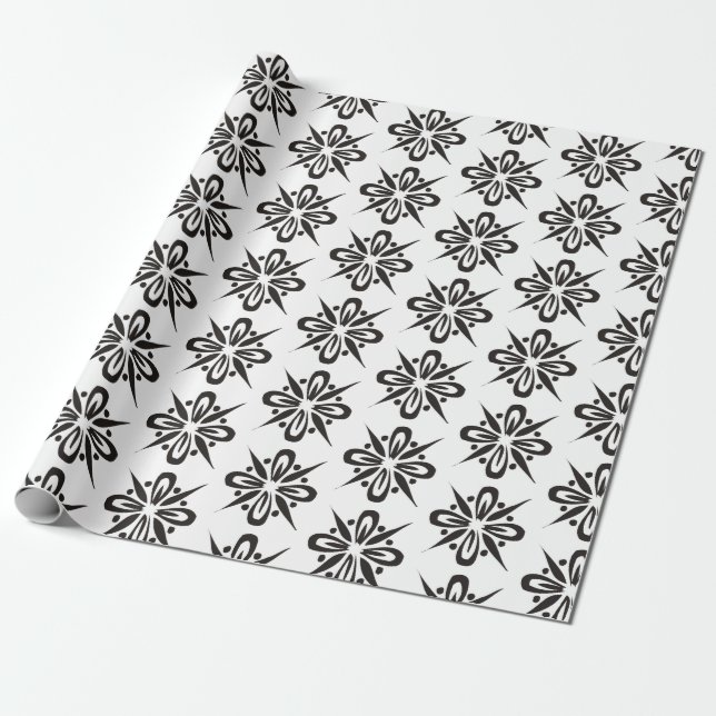 Schneeflockenmuster Geschenkpapier (Ungerollt)