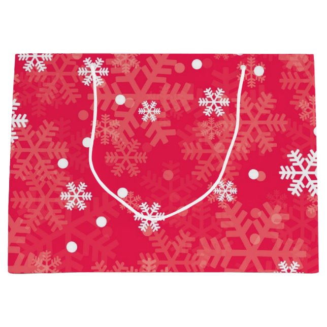 Schneeflockenmuster Große Geschenktüte (Vorderseite)
