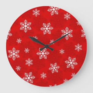 Schneeflockenmuster Große Wanduhr