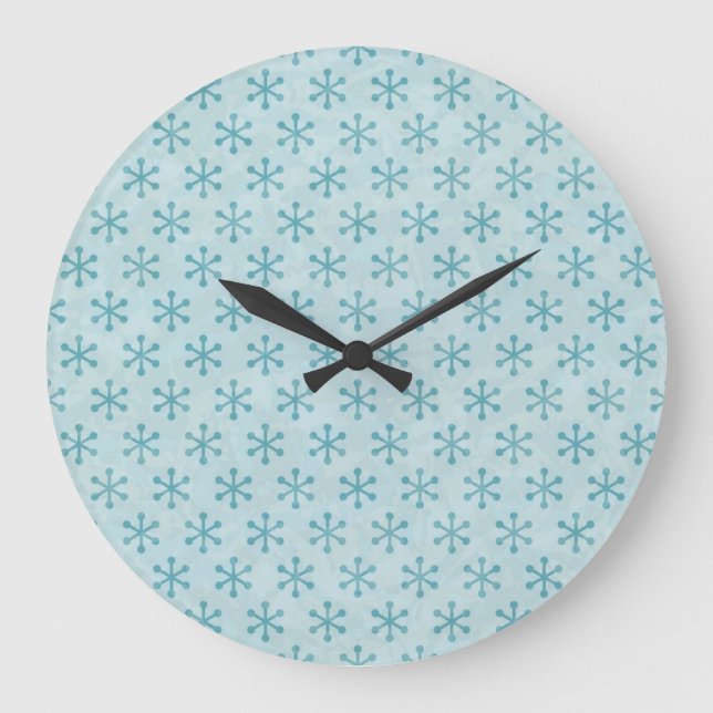 Schneeflockenmuster Große Wanduhr (Vorderseite)