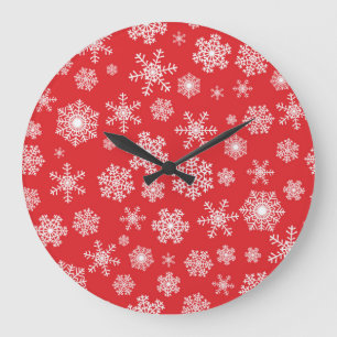 Schneeflockenmuster Große Wanduhr
