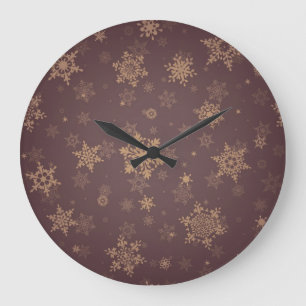 Schneeflockenmuster Große Wanduhr