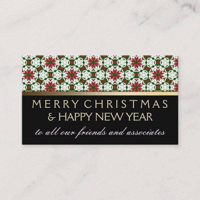 Schneeflockenmuster | Holiday Greetings Mini Cards Visitenkarte (Vorderseite)