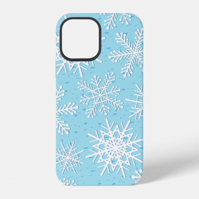 Schneeflockenmuster iPhone 12 Hülle (Rückseite)